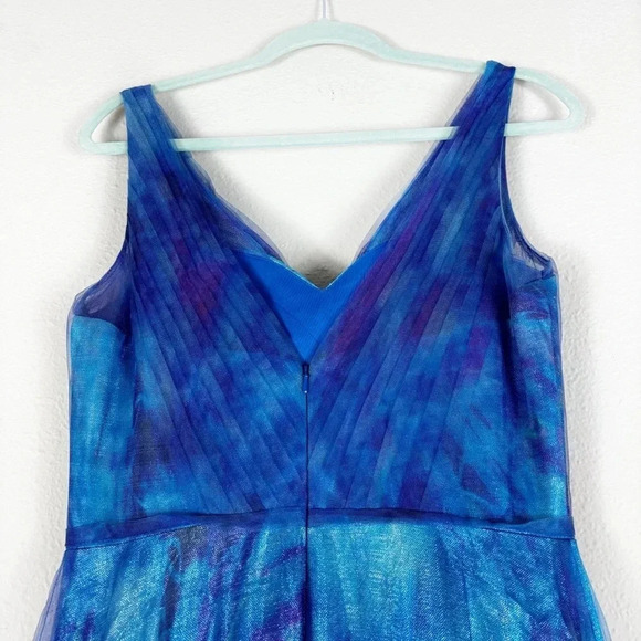 NWOT Rene Ruiz Collection V-neck Floral Organza Gown Maxi Sleeveless Dress sz 8 - Picture 7 of 16